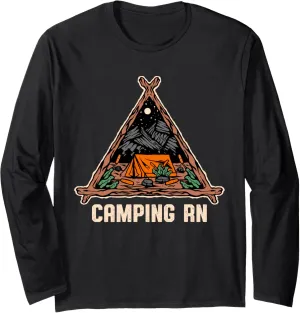 Camping RN Camper Forest Camp Jungle Vacation Wildlife Long Sleeve T-Shirt