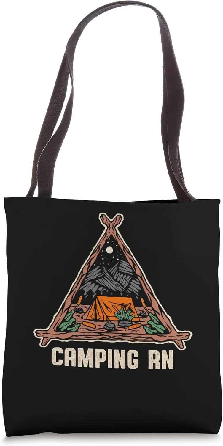 Camping RN Camper Forest Camp Jungle Vacation Wildlife Tote Bag