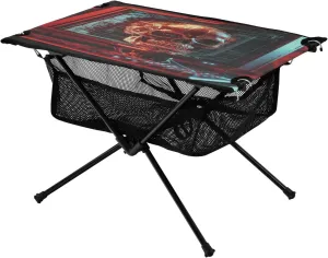 Camping Table Lightweight Portable Folding Table with Mesh Storage Net Skull Computer Ideal for Camping Hiking Beach Picnic Travel Backyard