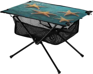 Camping Table Lightweight Portable Folding Table with Mesh Storage Net Starfish Ideal for Camping Hiking Beach Picnic Travel Backyard