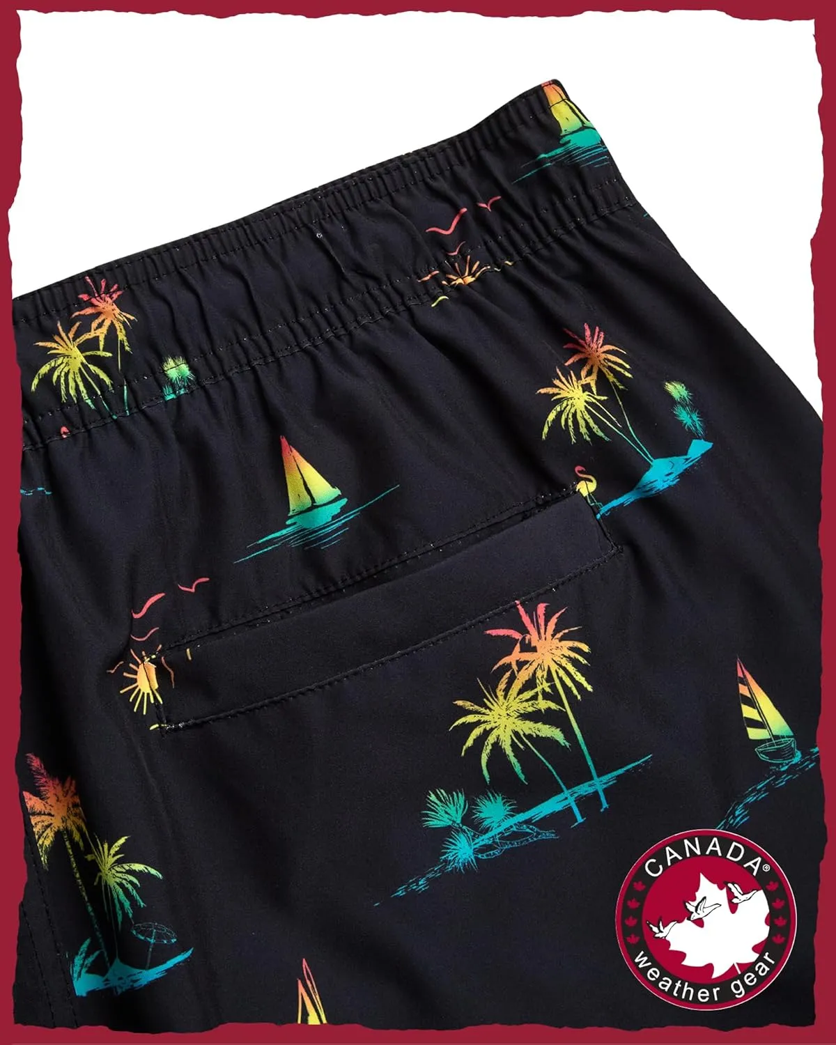 CANADA WEATHER GEAR Men's Beach Wear Set - 2 Piece Camp Hawaiian Shirt and Swim Shorts Vacation Outfit Set (Sizes: S-2XL)