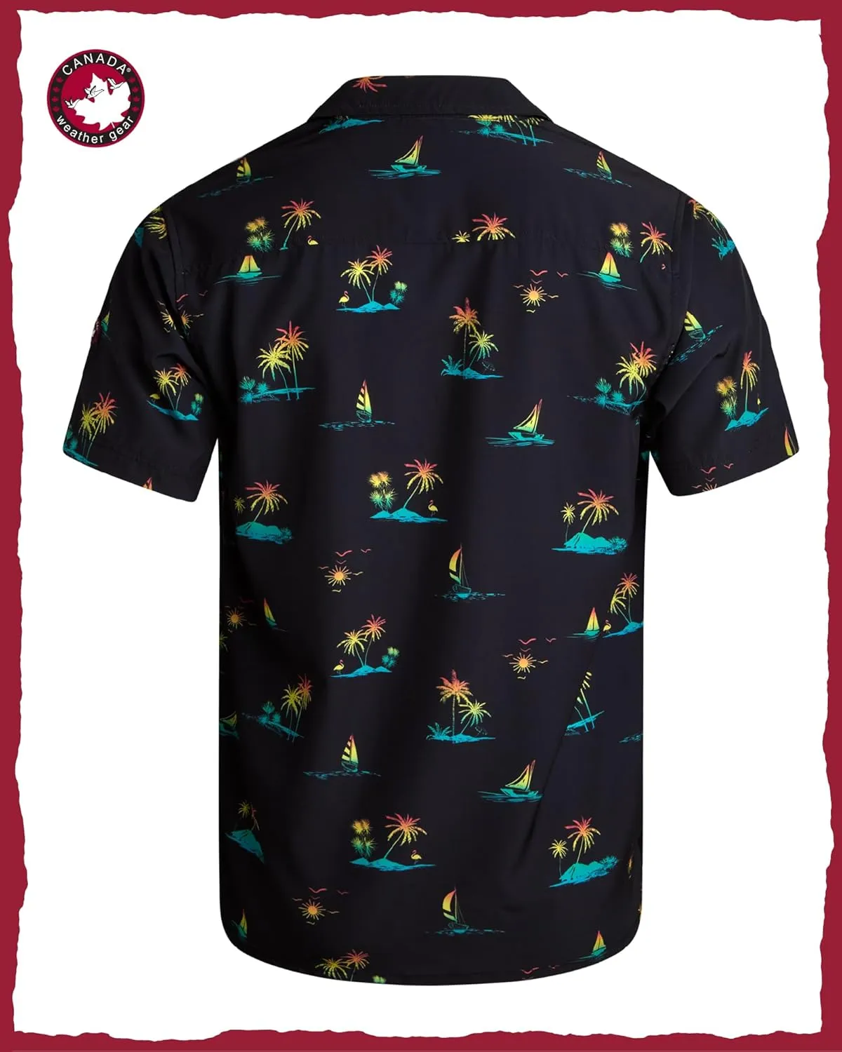 CANADA WEATHER GEAR Men's Beach Wear Set - 2 Piece Camp Hawaiian Shirt and Swim Shorts Vacation Outfit Set (Sizes: S-2XL)