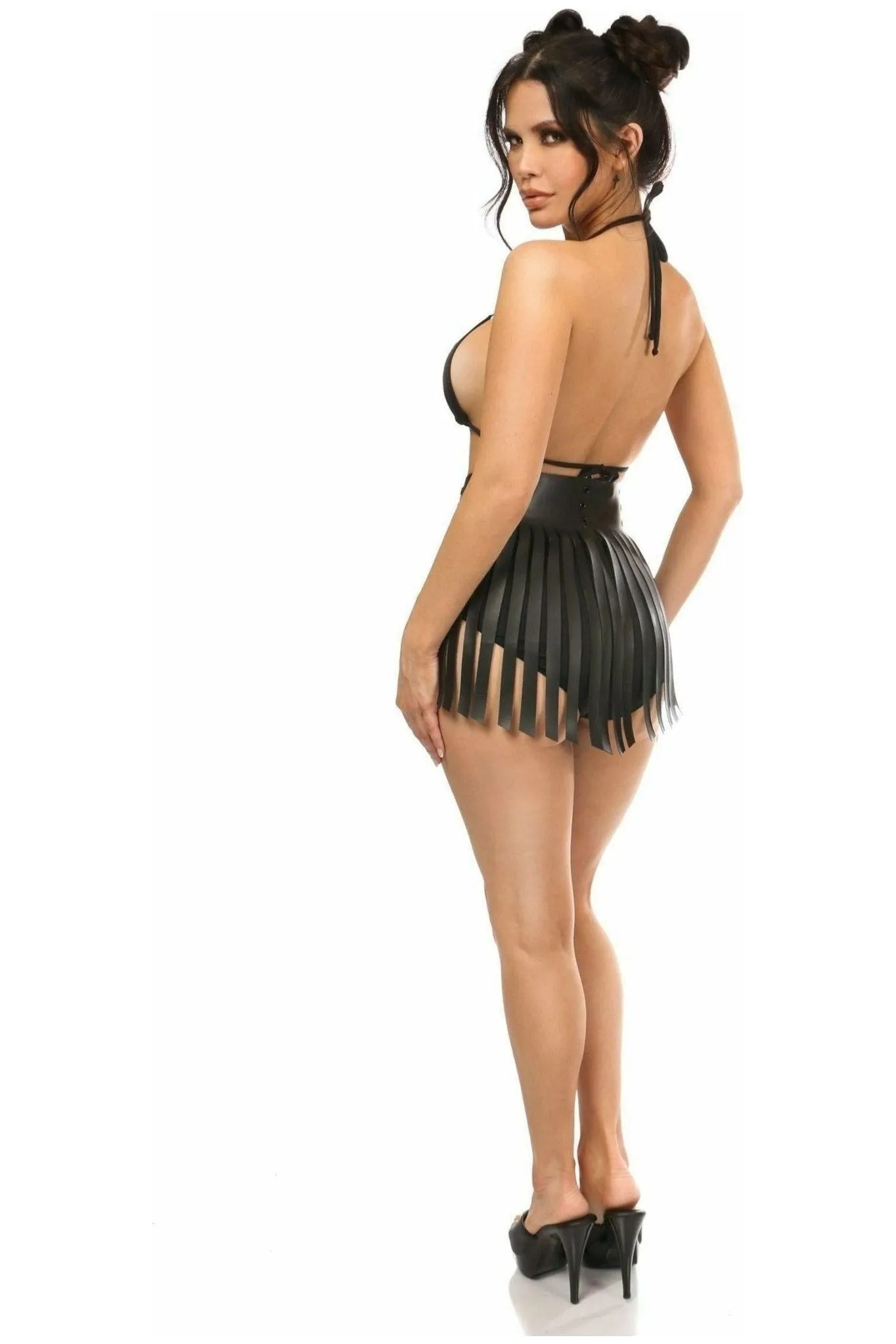 Candy Collection - Black/Black Fringe Skirt