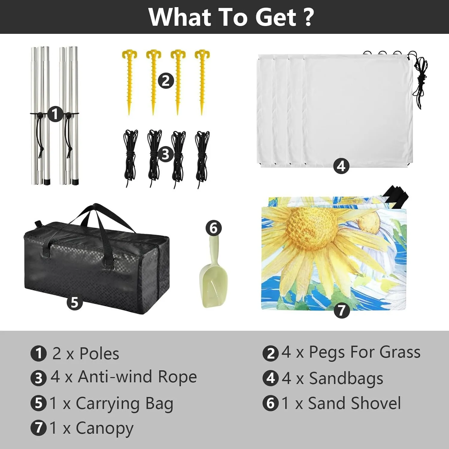Canopy Beach Tent 9.2 × 10.5 FT Outdoor Patio Shade Cute Yellow Daisies Chrysanthemums Floral Camping Sun Shelter Waterproof with Anchor Poles Easy up