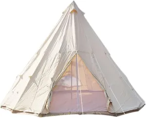 Canvas Indian Bell Tent for 3-8 Persons, Waterproof Glamping Yurt Tent, Family Camping, Hunting & Christmas Party Shelter (100x29x29cm)