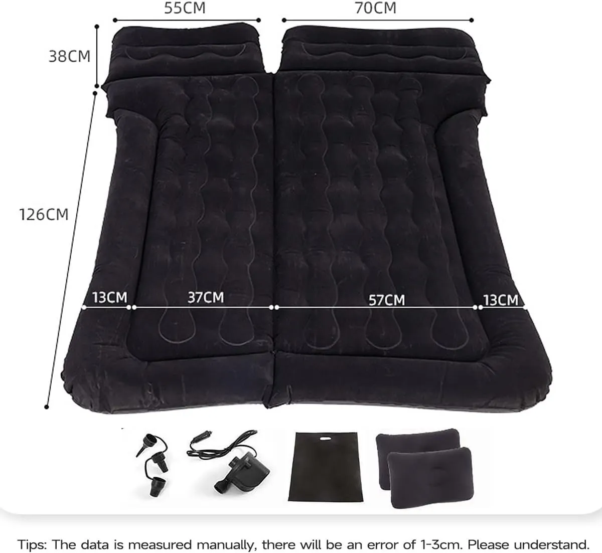 Car Air Mattress for Jeep Compass 2007-2017 Back Seat Inflatable Bed Camping Trunk Airbed Sleeping Bed Traveling Foldable Boot Mattress Outdoor,Black01-A