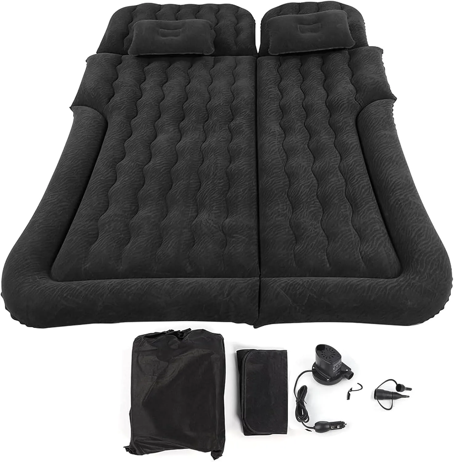 Car Air Mattress for Jeep Compass II (MP) 2017 2018 2019 2020 2021, Car Mattress Inflatable Bed Portable Foldable with Pillow Camping Travel Car Accessories,Black
