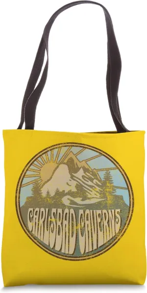 Carlsbad Caverns Nature Mountains Hiking Outdoors Retro Tote Bag