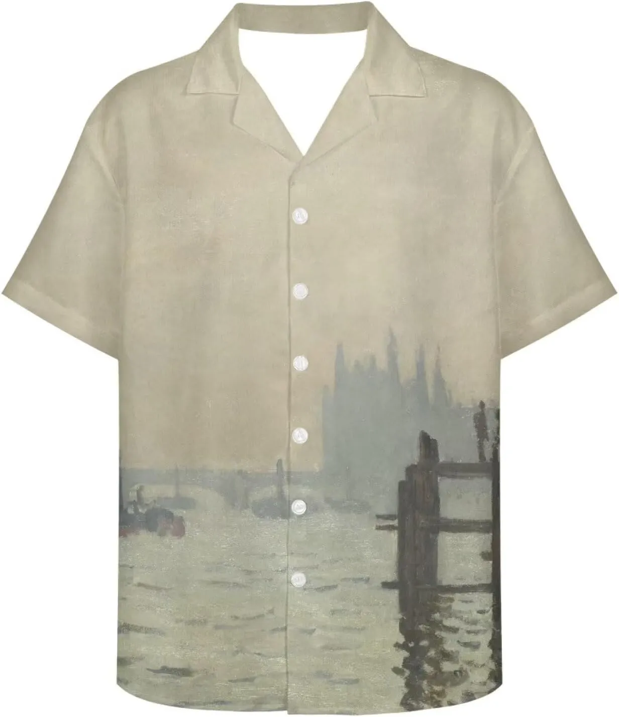 Casual Polynesian Shirt for Men Hawaiian Shirt Beach Shirt Pacific Islander Outfit Canvas Painting Printed