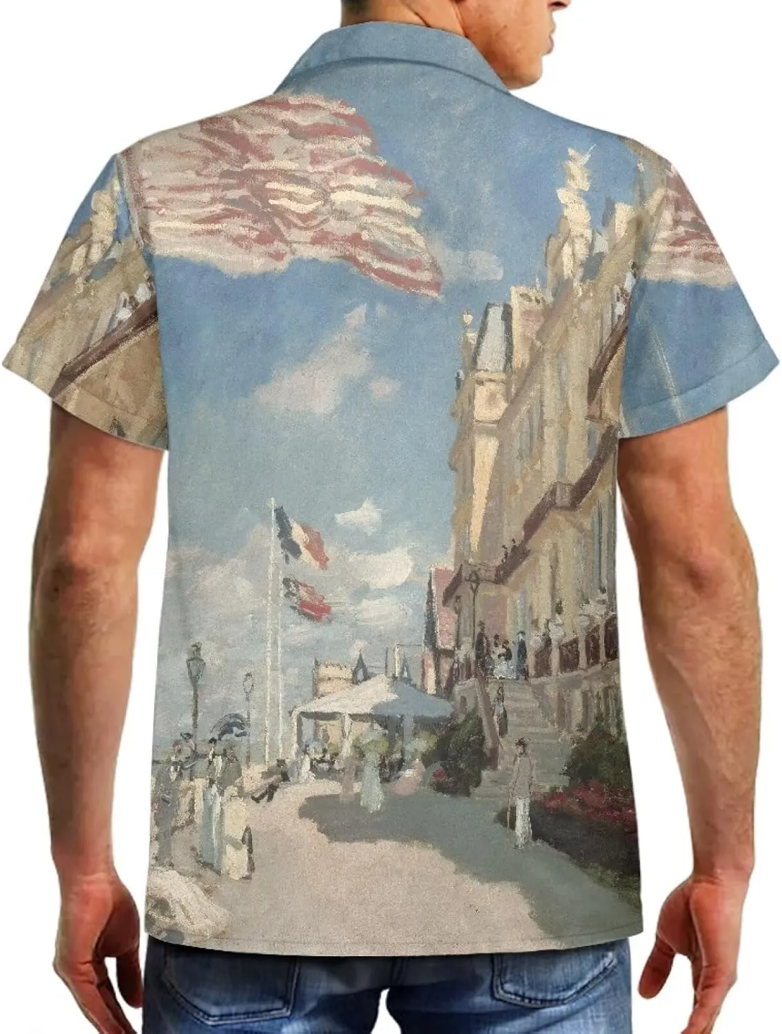 Casual Polynesian Shirt for Men Hawaiian Shirt Beach Shirt Pacific Islander Outfit Canvas Painting Printed