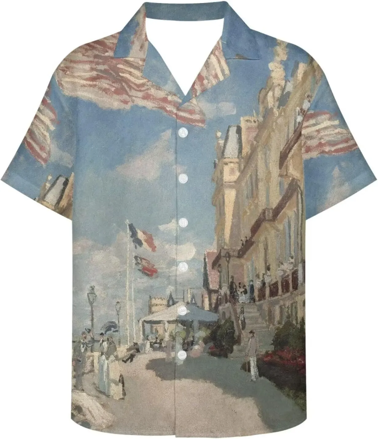 Casual Polynesian Shirt for Men Hawaiian Shirt Beach Shirt Pacific Islander Outfit Canvas Painting Printed