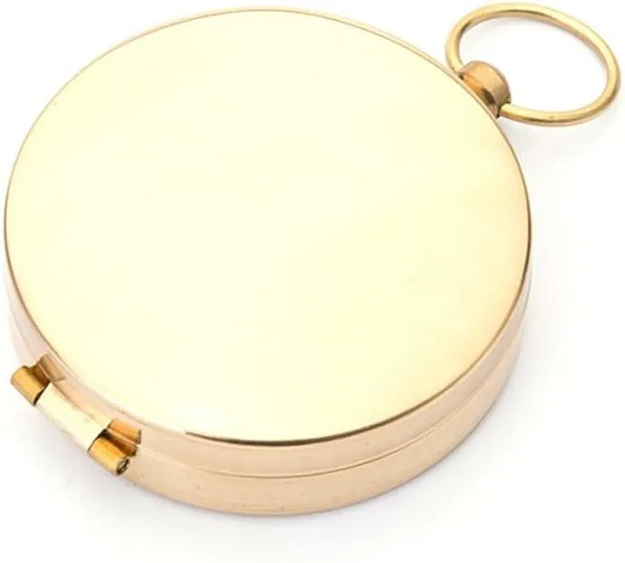 Clamshell Brass Vinta Finr Pocket Watch Compass Outdoor Emerncy Kit Upgraded Glow-in-The-Dark