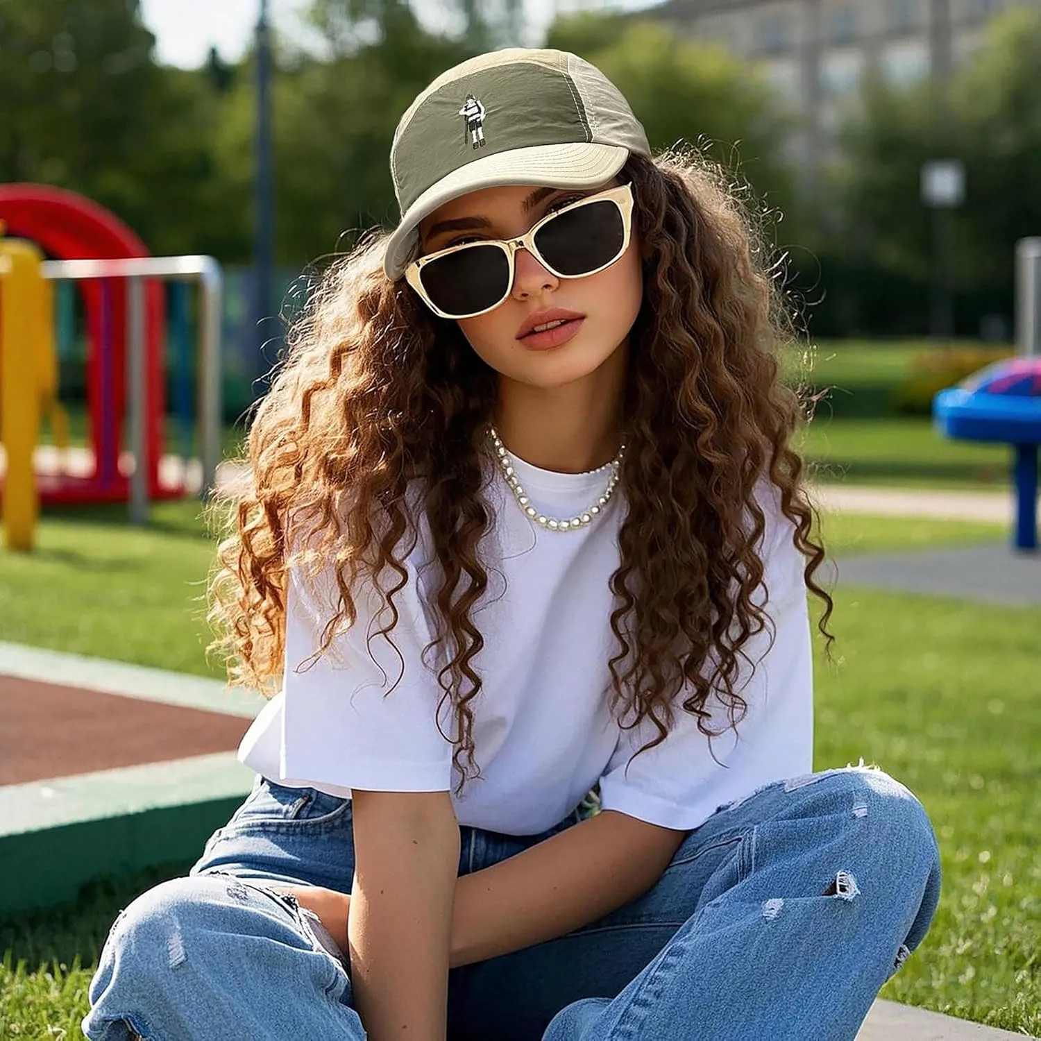 CLAPE 5 Panel Cap Curved Bill Dad Golf Cap Waterproof Nylon Hat Stylish Embroidered Baseball Cap Hip Pop Dancing Snapback Cap