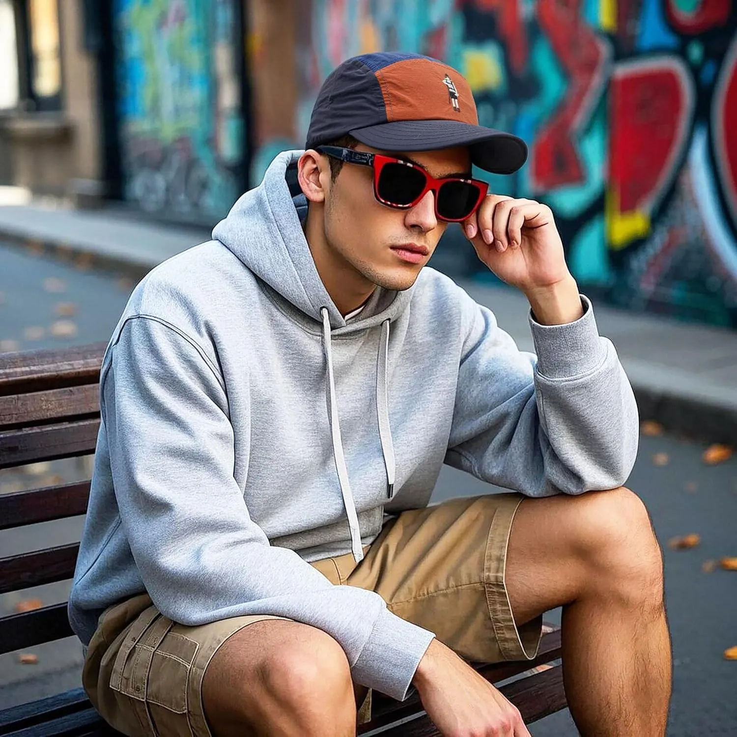 CLAPE 5 Panel Cap Curved Bill Dad Golf Cap Waterproof Nylon Hat Stylish Embroidered Baseball Cap Hip Pop Dancing Snapback Cap