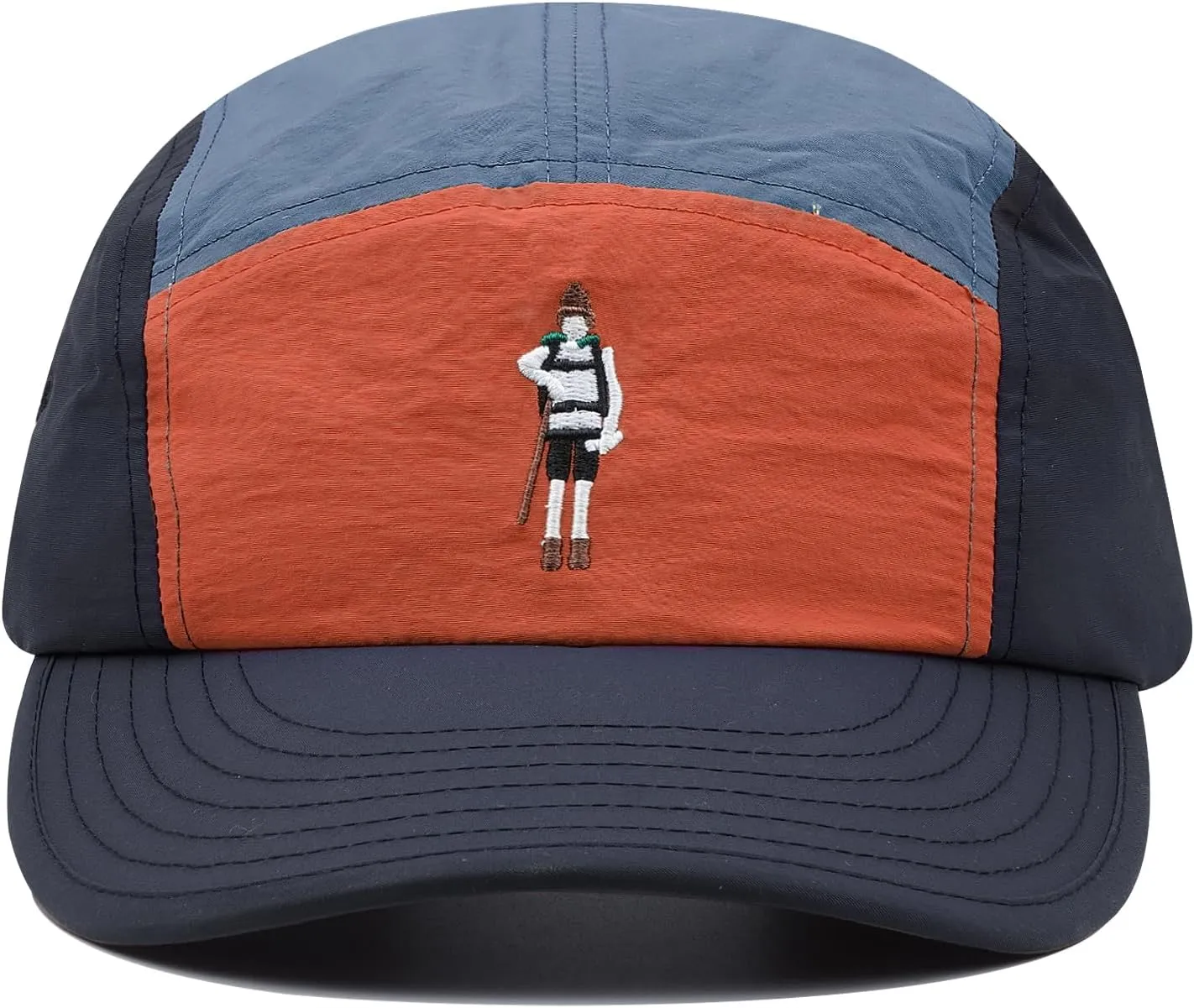CLAPE 5 Panel Cap Curved Bill Dad Golf Cap Waterproof Nylon Hat Stylish Embroidered Baseball Cap Hip Pop Dancing Snapback Cap