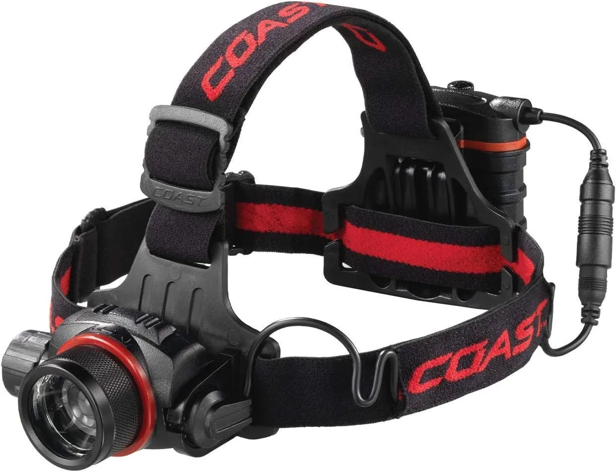 Coast® HL8R 800 Lumen Rechargeable Pure Beam® Focusing LED Headlamp, Black & XPH30R 1000 Lumen USB-C Rechargeable Dual Power Headlamp with Twist Focus Beam and Magnetic Base