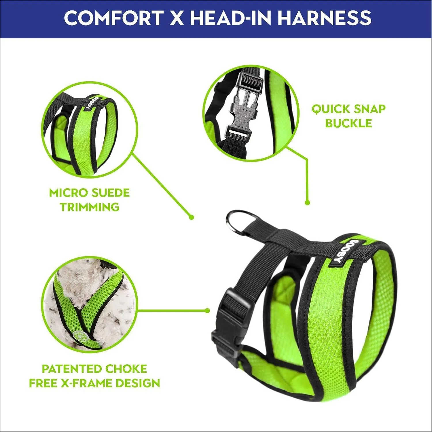 Comfort X Dog Harness by Gooby - Green