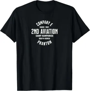 Company E 2nd Aviation Camp Humphries South Korea Veteran T-Shirt