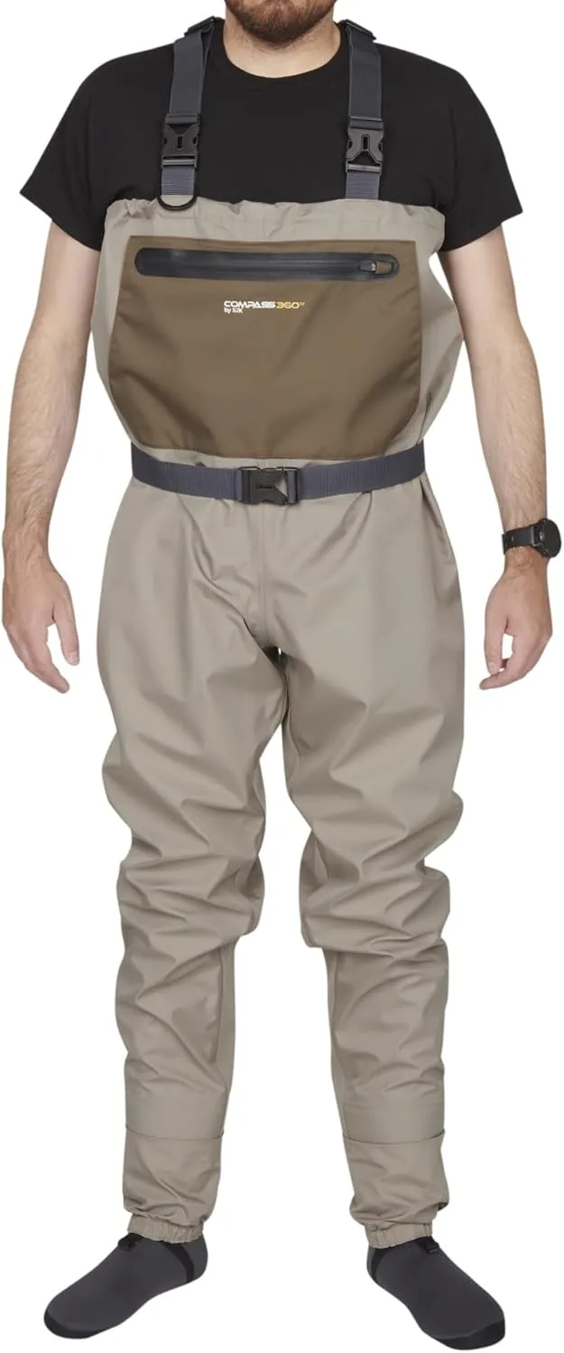 Compass 360 Stillwater II Breathable Fishing Chest Stockingfoot Wader with Phone Storage and Warm Pockets for Adults