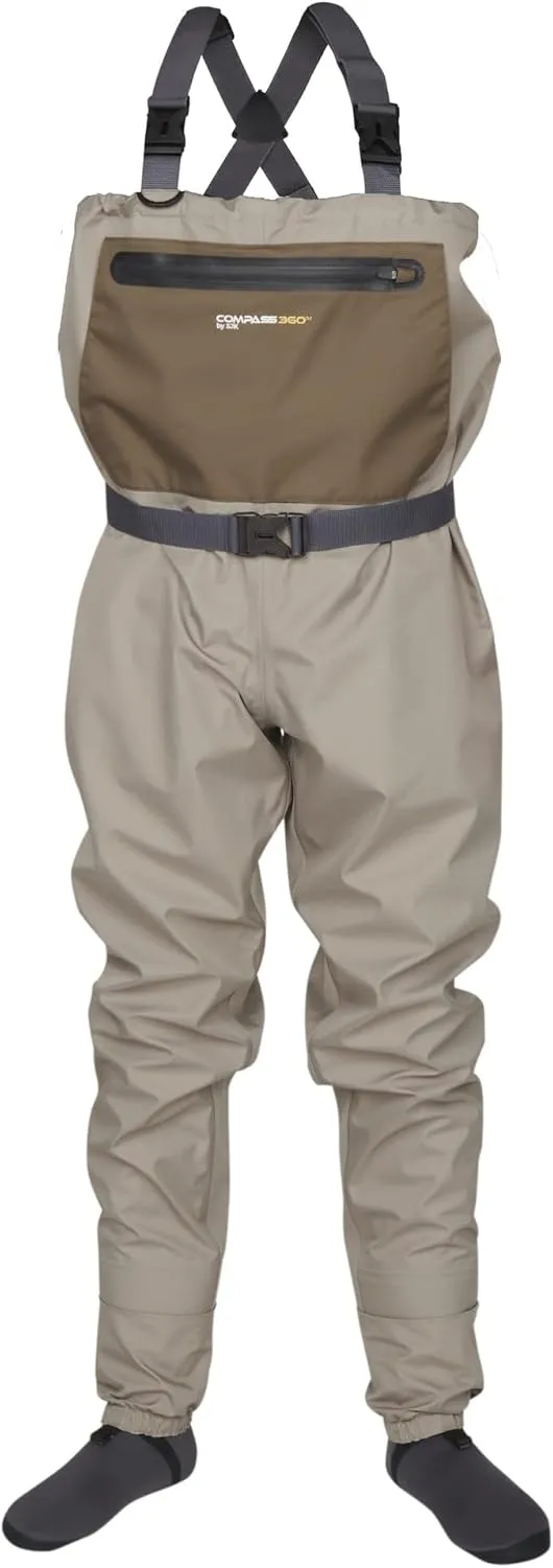Compass 360 Stillwater II Breathable Fishing Chest Stockingfoot Wader with Phone Storage and Warm Pockets for Adults
