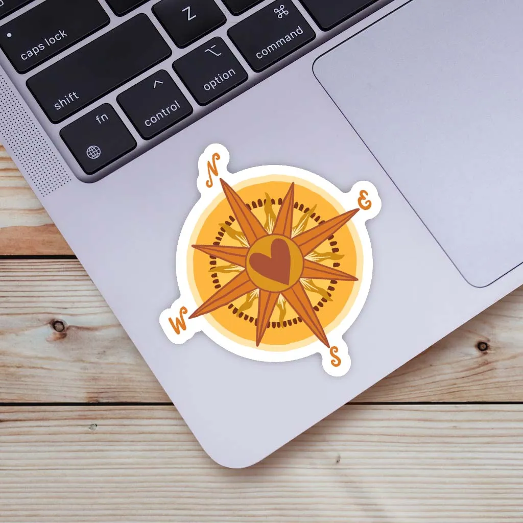Compass Nature Sticker - Yellow