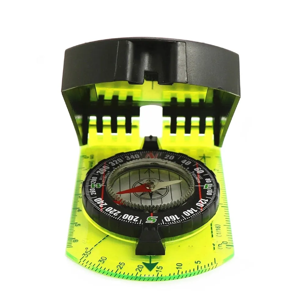 Compass Outdoor Guiding Tool - Scale Map Ruler with Flip Mirror, Multifunctional for Hiking, Camping, and Survival