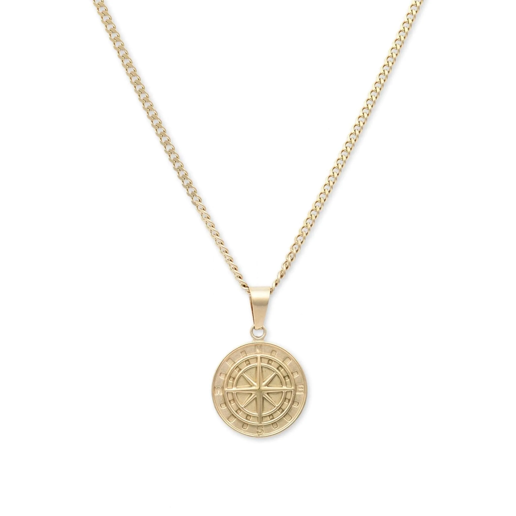 Compass Pendant Necklace (Gold)