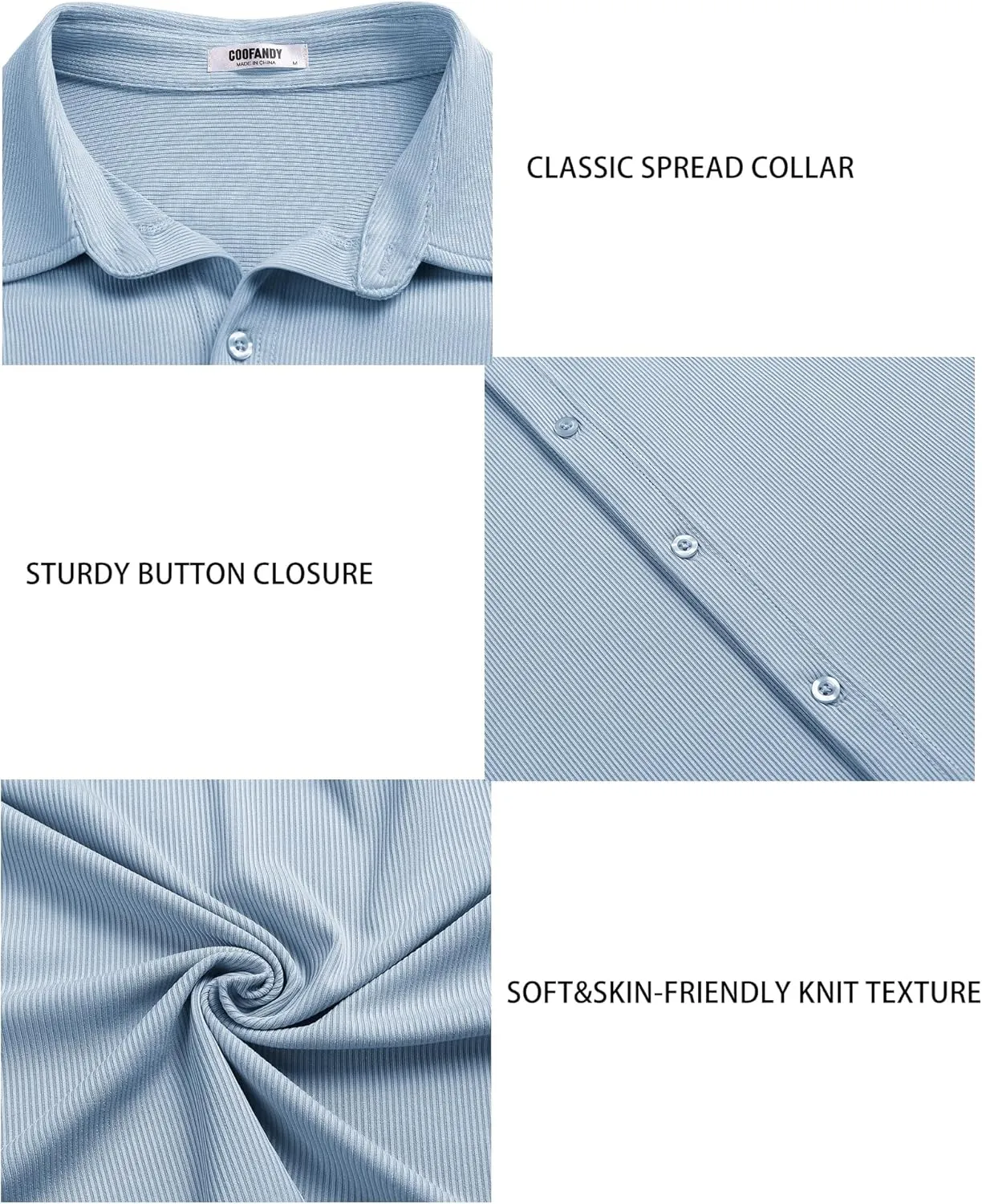 COOFANDY Men's Short Sleeve Wrinkle Free Knit Polo Shirt Causal Button Down Summer Camp Beach Shirts