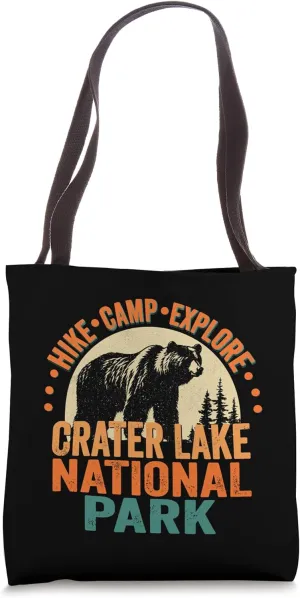 Crater Lake National Park Oregon American Black Bear Grunge Tote Bag