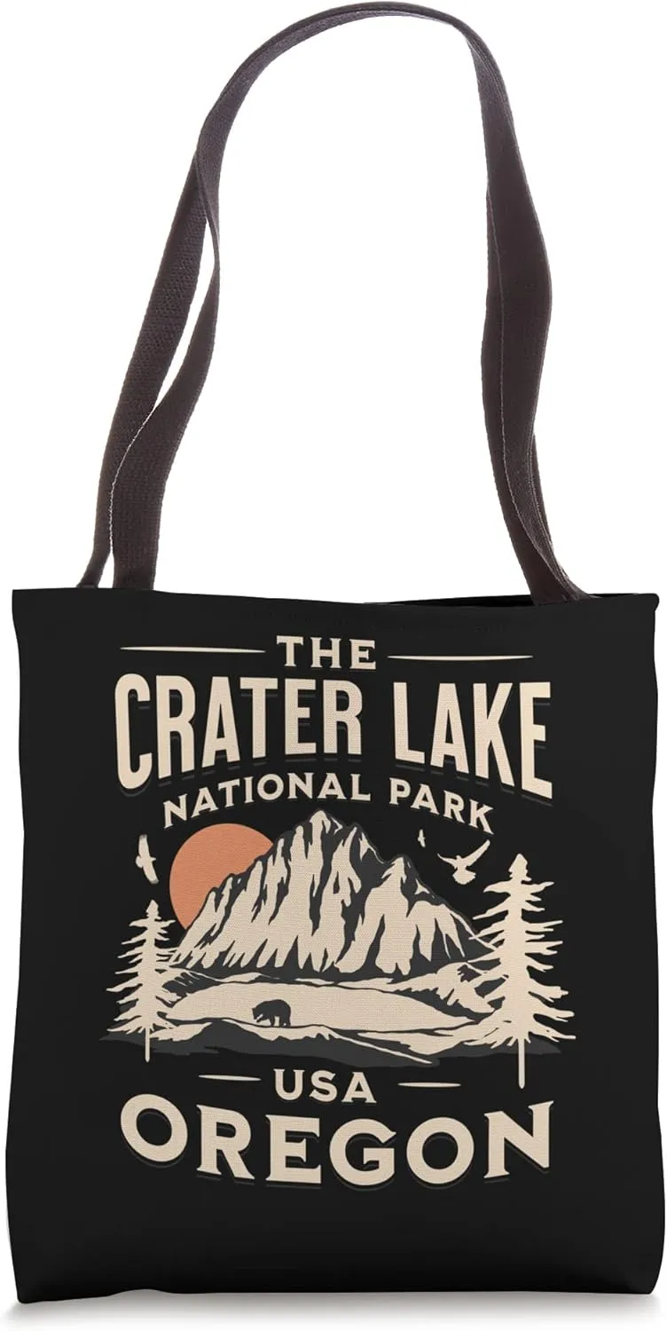 Crater Lake National Park Oregon Hike Outdoors Vintage Tote Bag