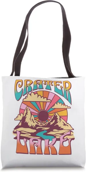 Crater Lake Oregon Nature Hiking Mountains Outdoors Retro Tote Bag