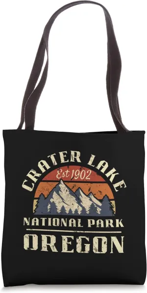 Crater Lake Oregon Nature Hiking Mountains Outdoors Vintage Tote Bag