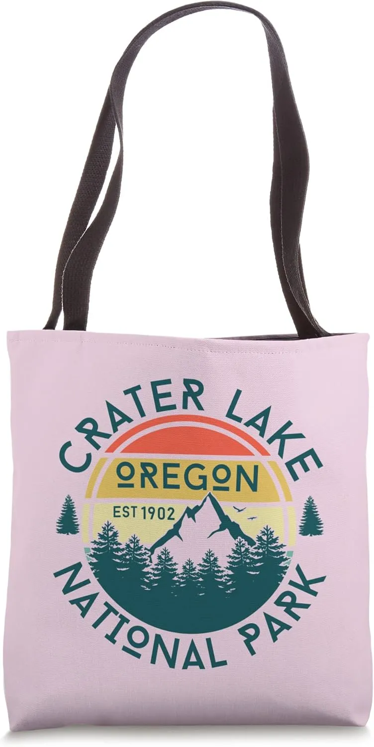 Crater Lake Oregon Nature Hiking Outdoors Travel Retro Girls Tote Bag
