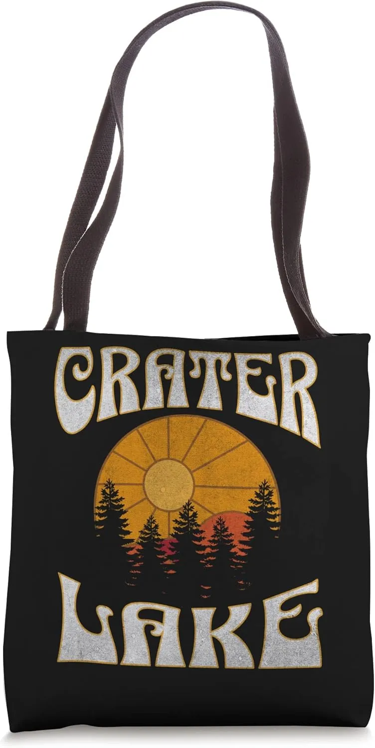 Crater Lake Oregon Nature Hiking Outdoors Vintage Tote Bag