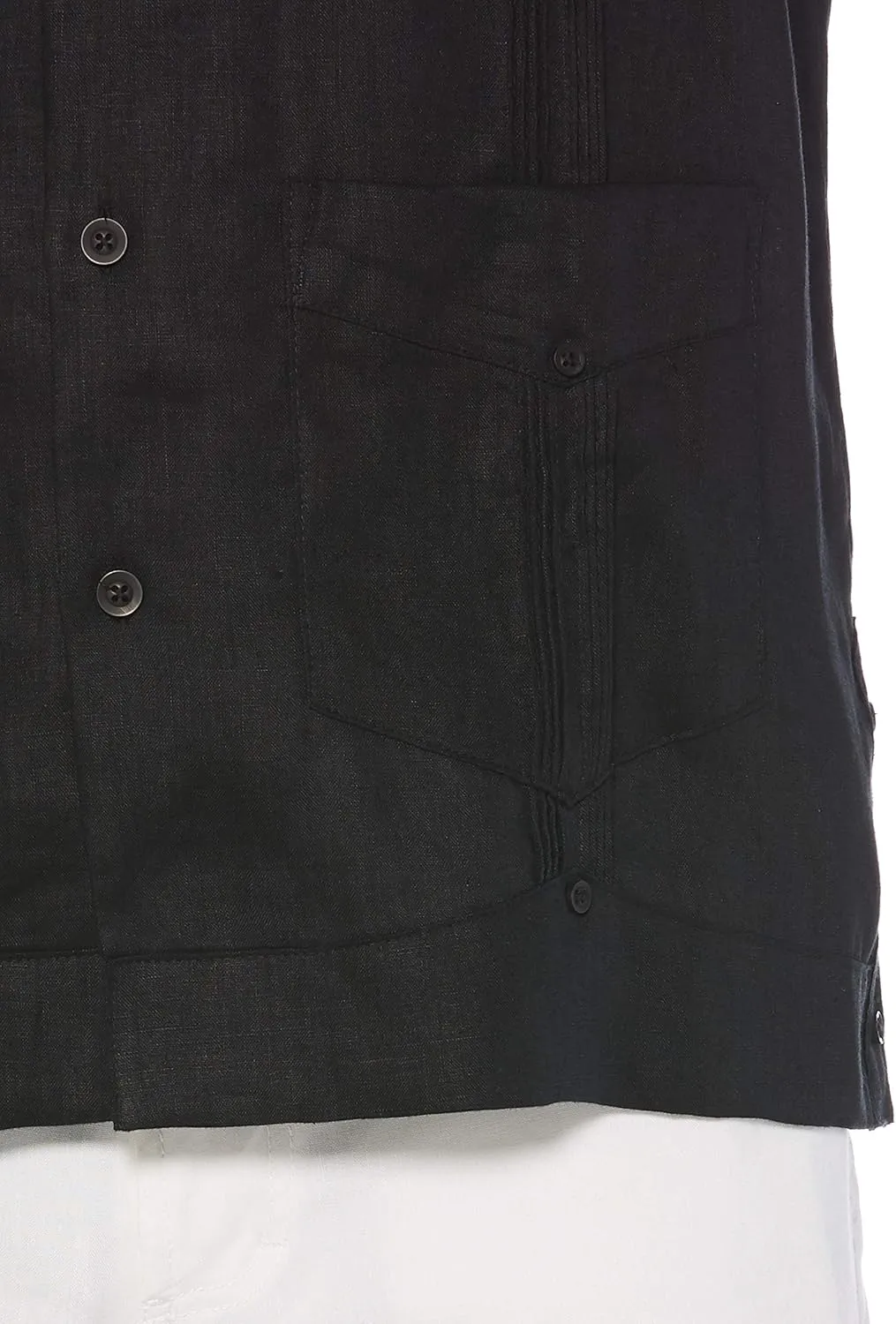 Cubavera Men's 100% Linen Short Sleeve Button-Down Guayabera Shirt, Four Pockets, Camp Collar, Pintuck Detail, Lightweight
