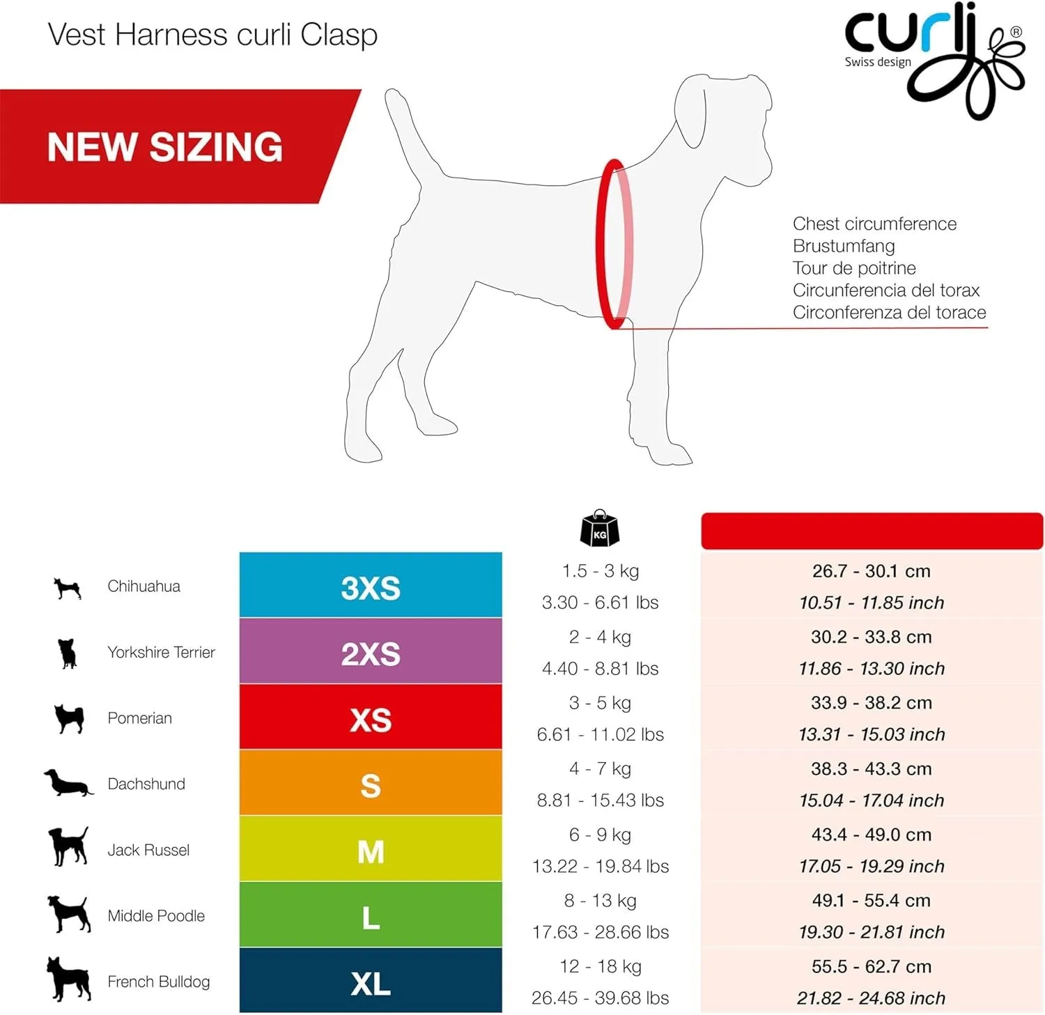 Curli Air Mesh Clasp Black Vest Harness