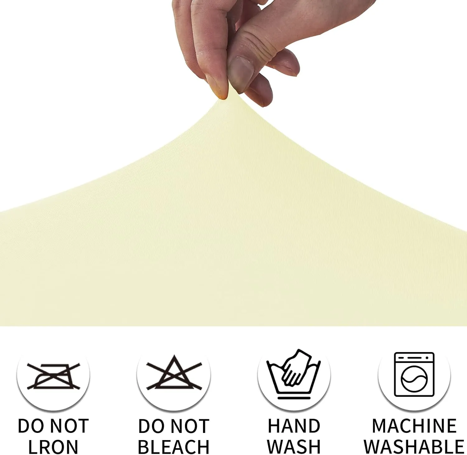 CWK 6FT Stretch Spandex Table Cover for Rectangular Tables - Elastic Fitted Tablecloth for Folding Tables, Wrinkle Resistant, Durable Table Protector for Parties, Weddings, Banquets & Events(Beige)