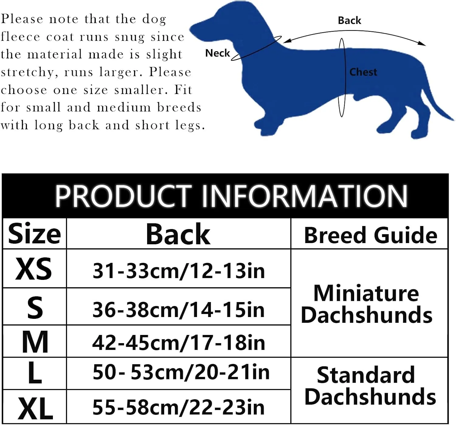 Dachshund Coats Sausage Dog Fleece Coat in Winter Miniature Dachshund Clothes with Hook Loop Closure and high vis Reflective Stripe Safety - Pink - S