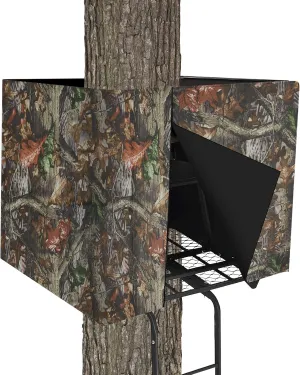 Deer Hunting Tree Stand Blind Cover, Hunting Tree Stand Blinds Tree Stand Camo Hunting Blind Cover with 2 Pocket and Zipper for Hunting Deer Turkey Elk Moose