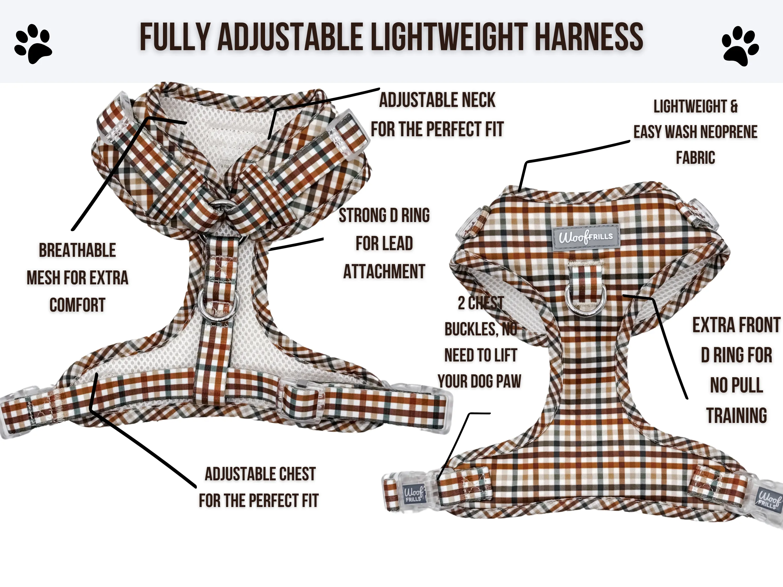 Dog harness , Dog collar and lead set | BUNDLE OF YOUR CHOICE |  Best i ever plaid