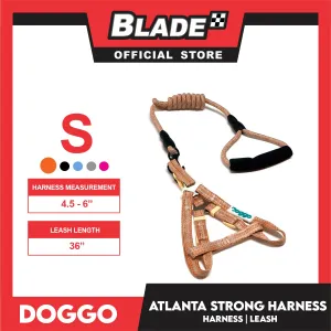Doggo Atlanta Strong Harness and Leash Set Small Size (Orange)