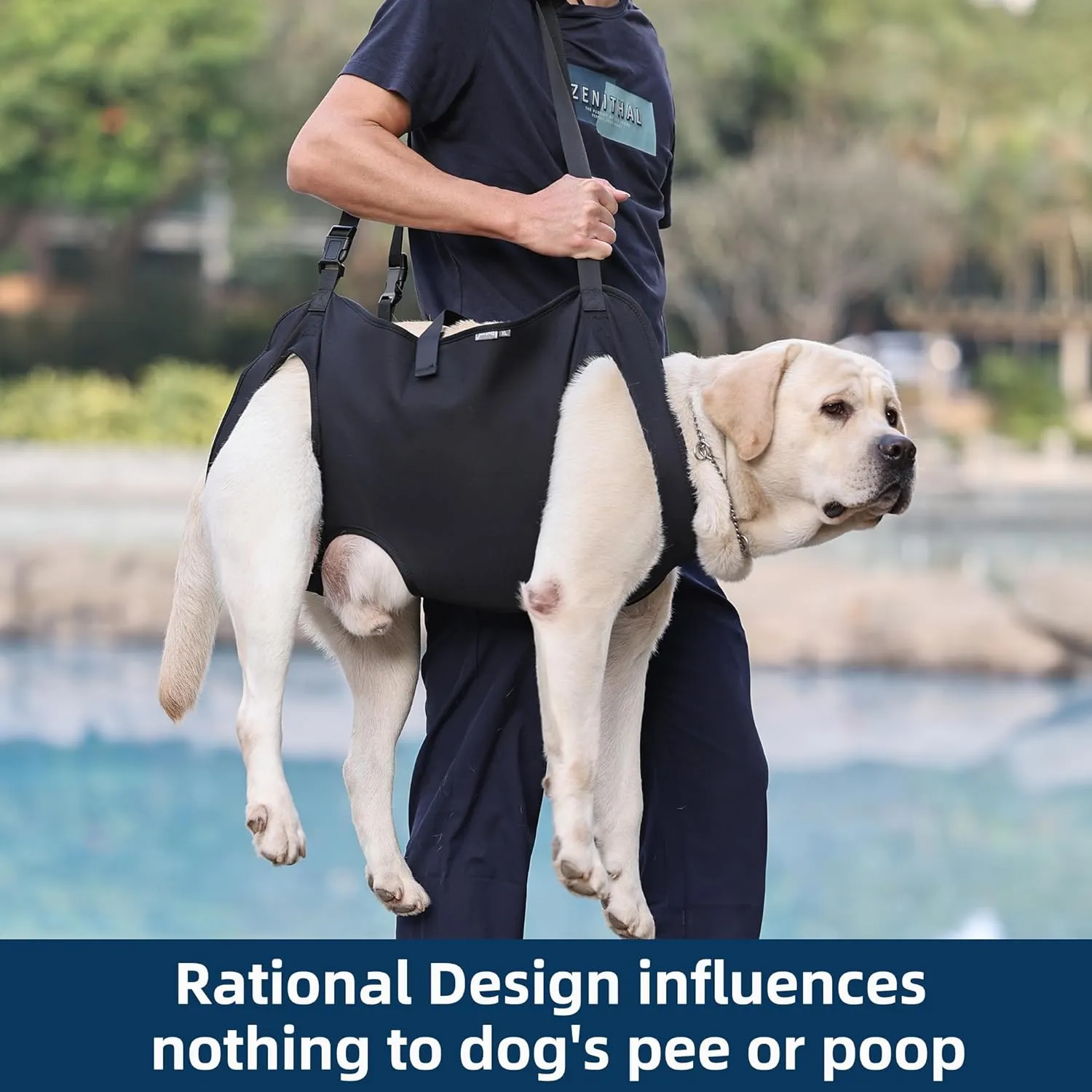 Dog Lift Harness,Full Body Dog Sling Carrier with Handle,Total Body Support for Dogs,Pet Dog Leg Support Sling Adjustable Retractable Breathable Lift Harness (L)