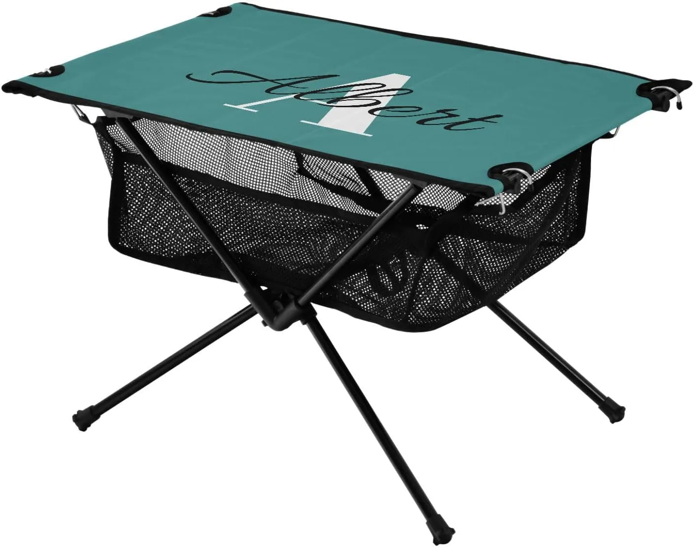 DOMIKING Dark Teal Custom Portable Camping Table Personalized Folding Picnic Tables Camp Tables for Hike Travel Outdoor 23.6 * 15.7 * 15 in