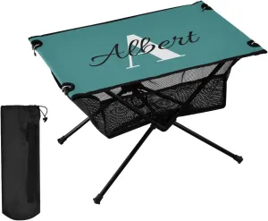 DOMIKING Dark Teal Custom Portable Camping Table Personalized Folding Picnic Tables Camp Tables for Hike Travel Outdoor 23.6 * 15.7 * 15 in