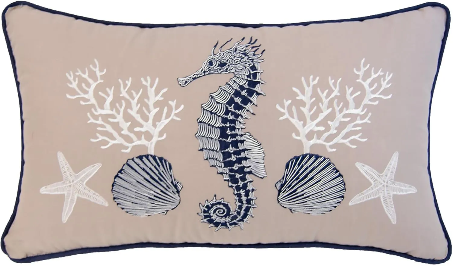 Donna Sharp 2-Piece Nautical Themed Decorative Throw Pillow Set - Pillows for Couch, Sofa, Beds, and Chairs - Includes 18" x 18" Square & 12" x 22" Rectangular Pillows