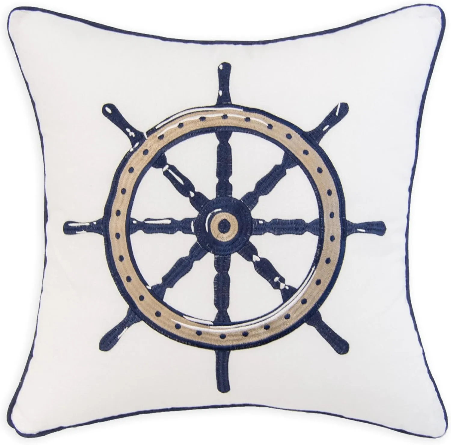 Donna Sharp 2-Piece Nautical Themed Decorative Throw Pillow Set - Pillows for Couch, Sofa, Beds, and Chairs - Includes 18" x 18" Square & 12" x 22" Rectangular Pillows