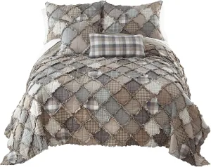 Donna Sharp Bedding Set - 3 Piece - Smoky Mountain Cotton Contemporary Quilt Set with Full/Queen Quilt and Two Standard Pillow Shams