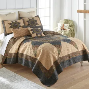 Donna Sharp Full/Queen Bedding Set - 3 Piece - Forest Star Cotton Lodge Quilt Set with Full/Queen Quilt and Two Standard Pillow Shams - Fits Queen Size and Full Size Beds - Machine Washable