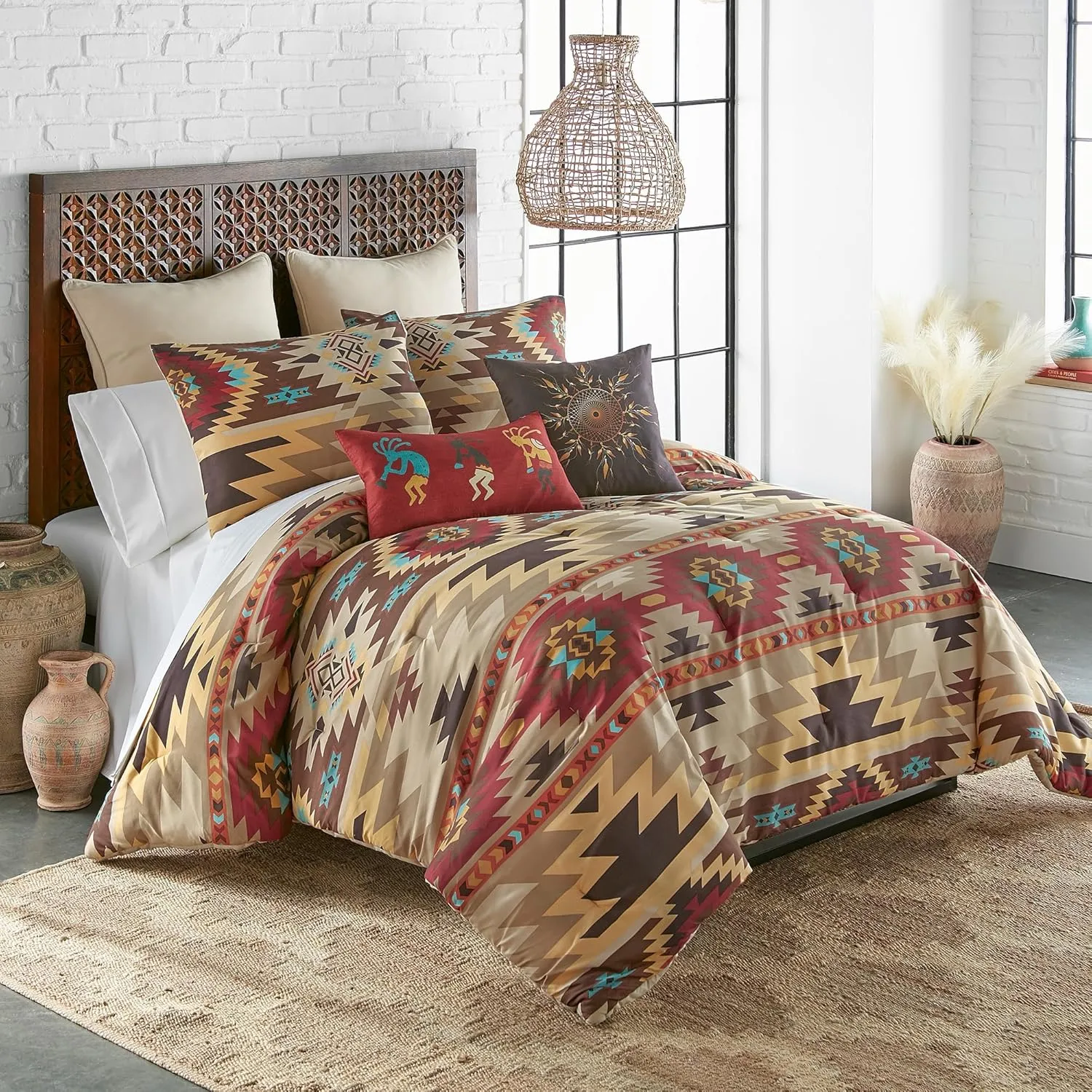 Donna Sharp Sand Dune Comforter Bedding Set - 3-Piece King Size Reversible Comforter Set - Includes 1 Plush Comforter and 2 Pillowcases - Machine Washable