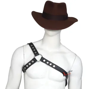 Double Folded Real Cowhide Leather Harness for Men Chest Harness Shoulder Harness Men Fetish Wear